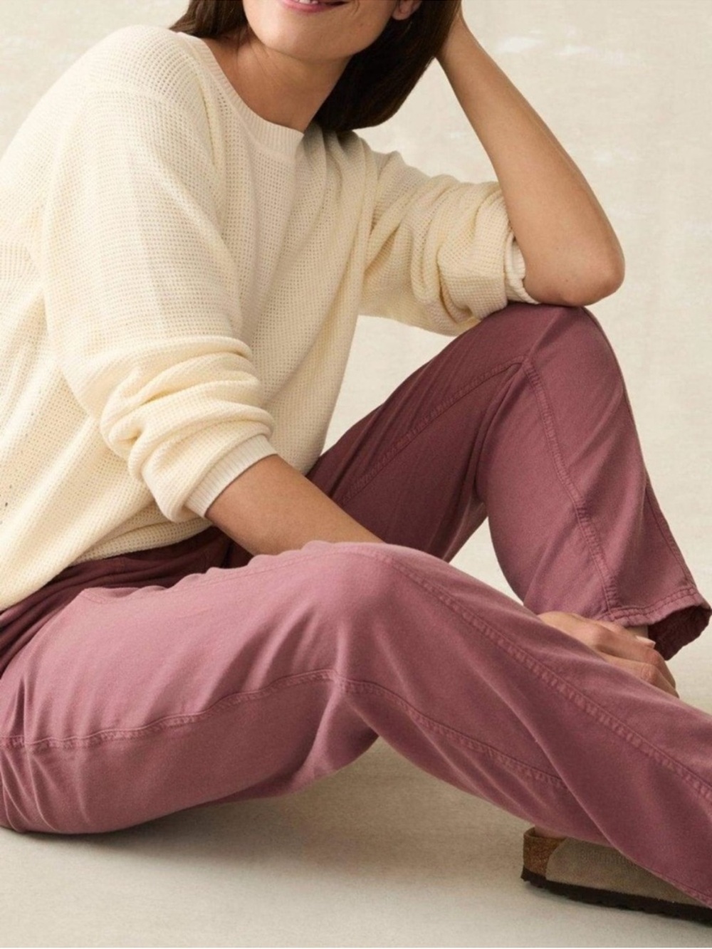 Faherty Women's Cropped Pants in Dusty Rose